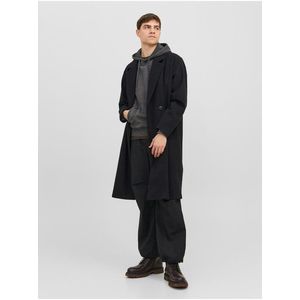Černý pánský kabát s příměsí vlny Jack & Jones Harry obraz