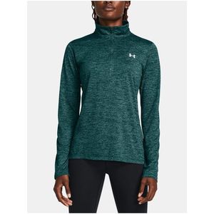 Tmavě zelené sportovní tričko Under Armour Tech 1/2 Zip- Twist obraz