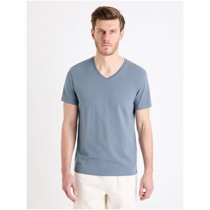 Modré pánské basic tričko Celio Neuniv obraz