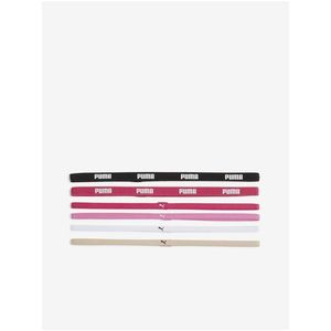 Sada šesti dámských sportovních čelenek v černé, růžové a bílé barvě Puma AT Sportbands obraz