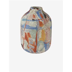 Modro-šedá vzorovaná keramická váza Kaemingk obraz