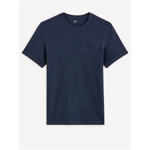 Tmavě modré pánské basic tričko Celio Gepopiff obraz