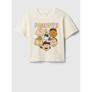 Krémové dětské tričko s motivem GAP & Peanuts Snoopy obraz