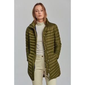 Dámský zelený podzimní kabát obraz