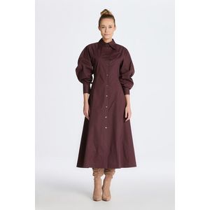 ŠATY GANT SLIM VOLUME SLEEVE SHIRT DRESS fialová 40 obraz