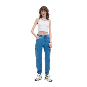Cropp - Džínové kalhoty cargo joggers - Modrá obraz