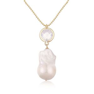JwL Luxury Pearls Dlouhý pozlacený náhrdelník s pravou barokní megaperlou JL0710 obraz