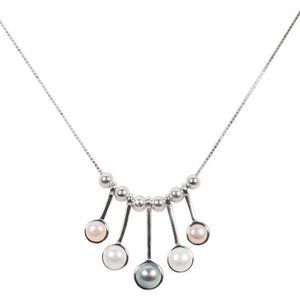 JwL Luxury Pearls Něžný stříbrný náhrdelník s pravými perličkami JL0459 (řetízek, přívěsek) obraz