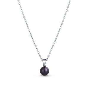 JwL Luxury Pearls Jemný stříbrný náhrdelník s pravou černou perlou JL0836 (řetízek, přívěsek) obraz