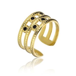 Emily Westwood Elegantní pozlacený prsten s krystaly London EWR23065G obraz
