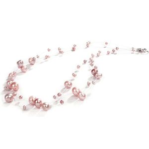 JwL Luxury Pearls Náhrdelník z levitujících pravých růžových perel JL0826 obraz