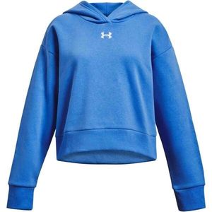 Under Armour RIVAL FLEECE CROP HOODIE Dívčí mikina, modrá, velikost obraz