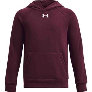 Under Armour RIVAL FLEECE HOODIE Chlapecká mikina, vínová, velikost obraz