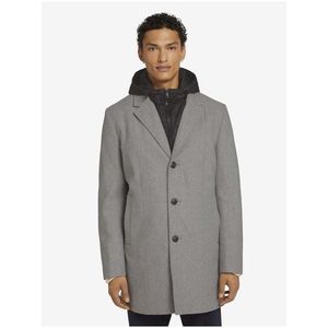 Světle šedý pánský zimní kabát s všitou vsadkou Tom Tailor Denim obraz