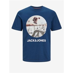 Modré pánské tričko Jack & Jones Navin obraz