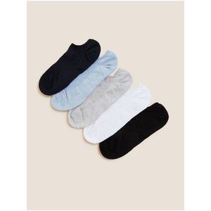 Sada pěti dámských ponožek v černé, modré a šedé barvě Marks & Spencer obraz