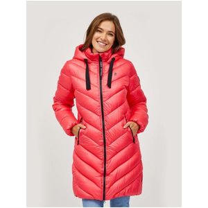 Tmavě růžový dámský prošívaný kabát s kapucí SAM 73 Fisseha obraz