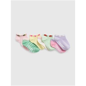 Sada sedmi párů holčičích ponožek ve fialové, růžové, zelené, bílé a žluté barvě GAP obraz