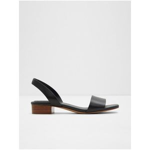 Černé dámské kožené sandály na nízkém podpatku ALDO Dorenna obraz