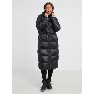 Dámský zimní kabát s kapucí - Černý Velikost: S obraz