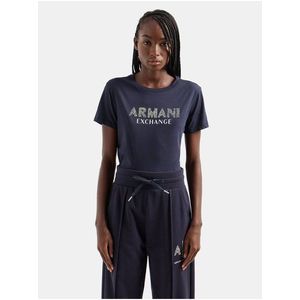 Tmavě modré dámské tričko Armani Exchange obraz
