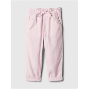 Světle růžové holčičí kalhoty s příměsí lnu GAP obraz