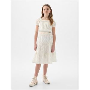 Bílá holčičí krajková sukně s volánem GAP obraz
