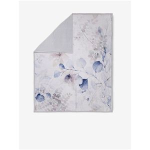 Bílý květovaný pléd Descanso 130 x 160 cm obraz