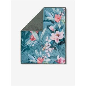 Modrý květovaný pléd Descanso 130 x 160 cm obraz
