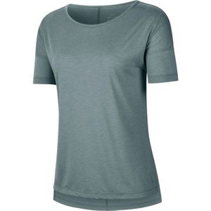 Nike YOGA Dámské tričko na jógu, tmavě zelená, velikost obraz