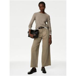 Světle hnědé dámské široké kalhoty Marks & Spencer obraz