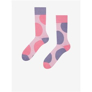 Fialovo-růžové dámské veselé ponožky Dedoles Velké puntíky obraz