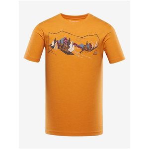 Oranžové pánské rychleschnoucí žíhané tričko ALPINE PRO Bolen obraz
