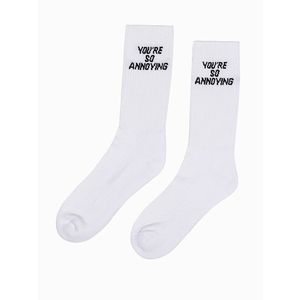 Bílé pánské ponožky s nápisem U152 obraz