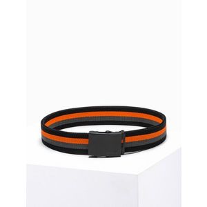 Látkový černý opasek s oranžovým kontrastem A650 obraz