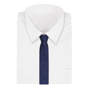 Tmavě modrá pánská kravata s paisley vzorem obraz