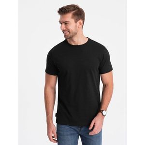 Bavlněné klasické černé tričko s krátkým rukávem V1 TSBS-0146 obraz