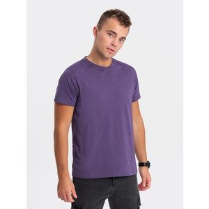 Bavlněné klasické fialové tričko s krátkým rukávem V9 TSBS-0146 obraz