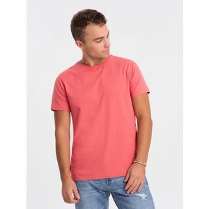 Bavlněné klasické růžové tričko s krátkým rukávem V11 TSBS-0146 obraz