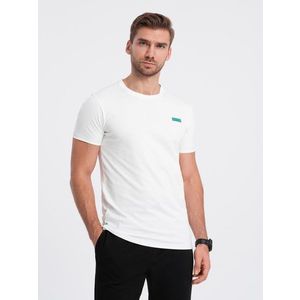 Jedinečné bílé bavlněné tričko s nášivkou V5 TSCT-0151 obraz