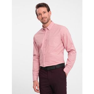 Ležérní růžová košile s kapsou V3 SHOS-0153 obraz