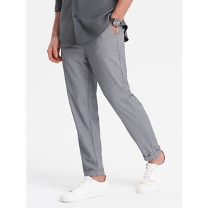 Trendy šedé chinos kalhoty s elastickým pasem V2 PACP-0157 obraz