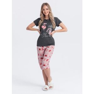 Trendy grafitové růžové dámské pyžamo ULR114 obraz