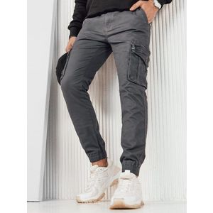 Moderní kapsáčové šedé jogger kalhoty obraz