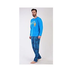 Dlouhé tyrkysové pánské pyžamo Filip obraz