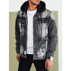 Trendy grafitová riflová bunda s kapucí obraz