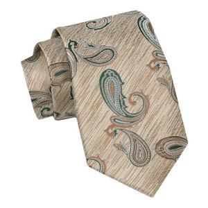 Béžová pánská kravata s trendy vzorem obraz