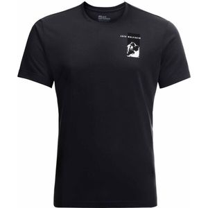 Jack Wolfskin VONNAN S/S GRAPHIC T M Pánské tričko, černá, velikost obraz