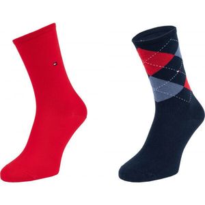 Tommy Hilfiger WOMEN CHECK SOCK 2P Dámské ponožky, červená, velikost obraz