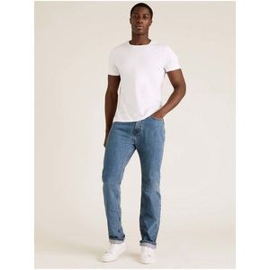 Bavlněné džíny pro velkou a vysokou postavu, normální střih Marks & Spencer modrá obraz